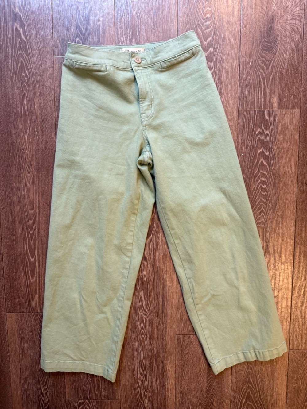 Madewell Emmett Wide-Leg Crop in Sage Green